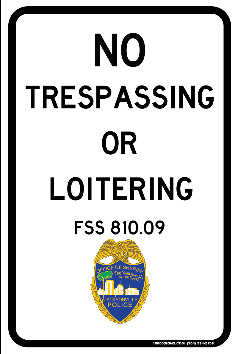 Jacksonville Sheriff's Office JSO No Trespassing Sign 12 x 18
