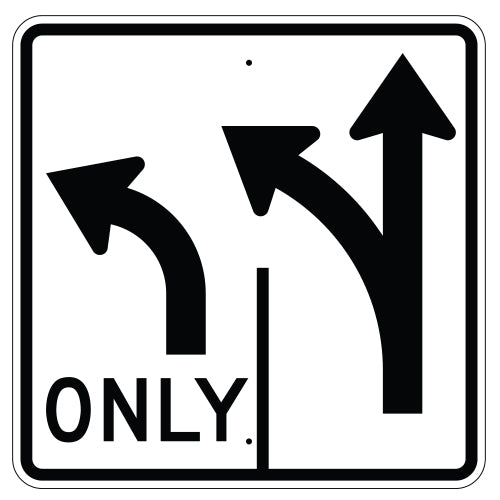 Advance Intersection 2 Lane Control Sign