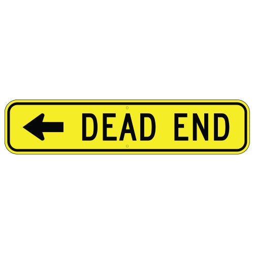 Dead End, with Left Arrow Sign