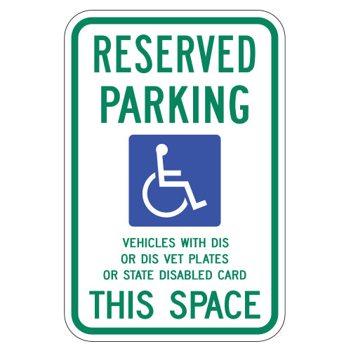 Reserved Parking, with Handicap Symbol, This Space Sign (Wisconsin)