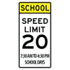 School Days Speed Limit 20, with Time Zone