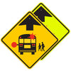 School Bus Stop Ahead Symbol Sign