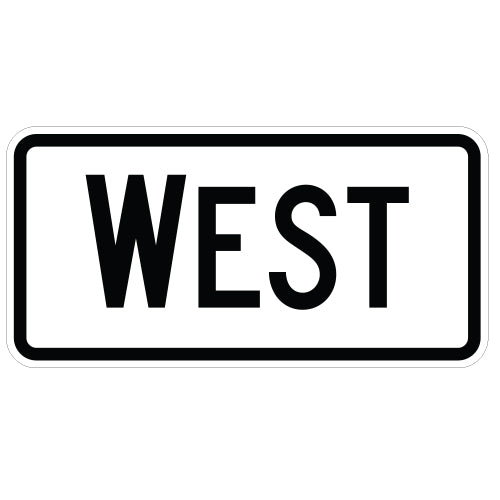 West Directional Auxiliary Sign