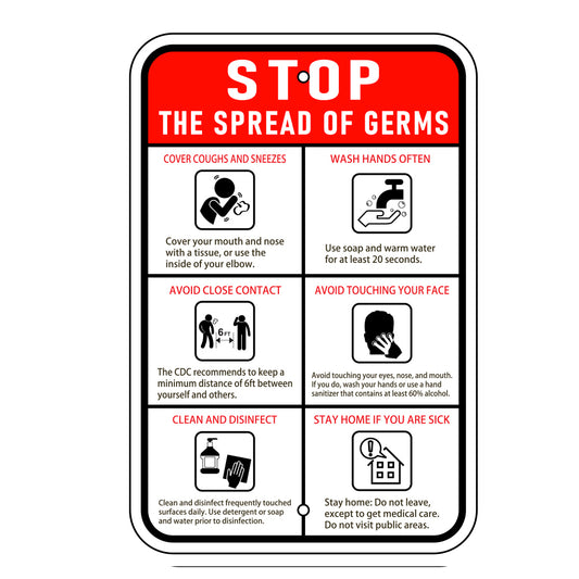 Stop the Spread of Germs Sign - Vertical