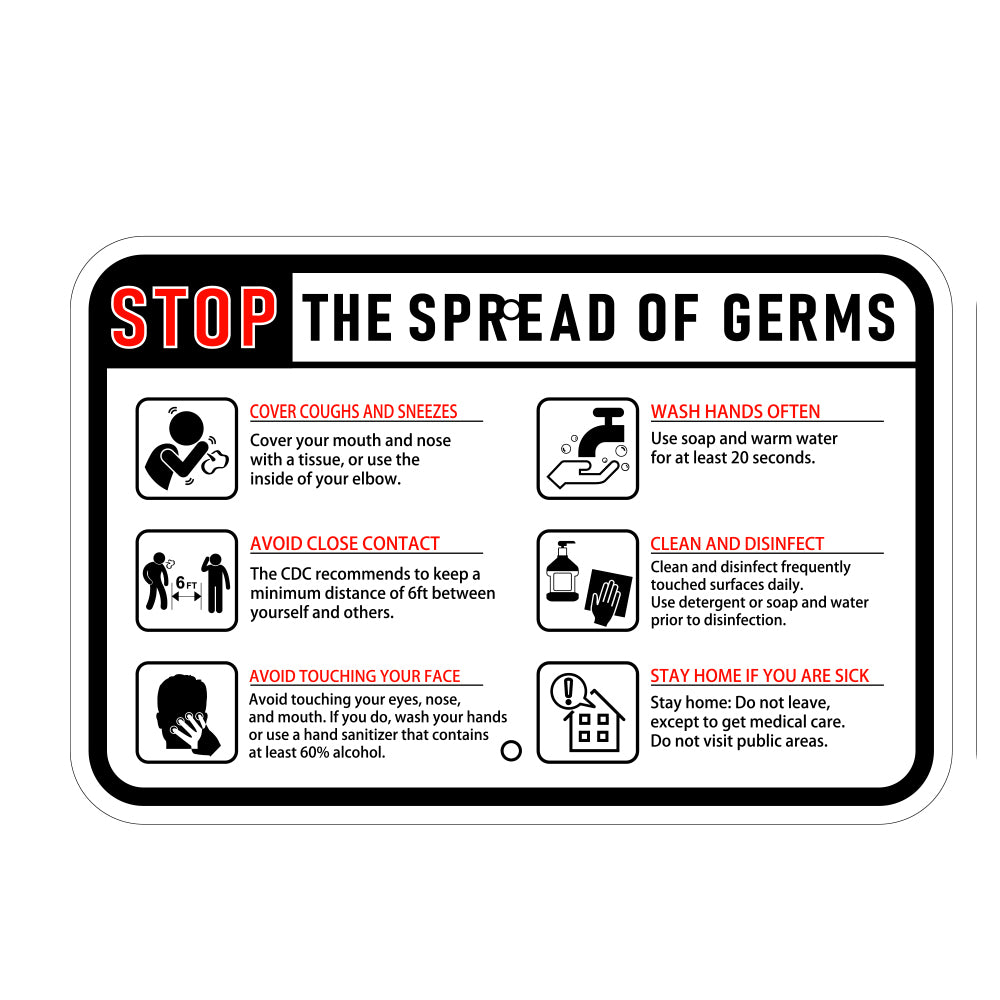 Stop the Spread of Germs Sign - Horizontal