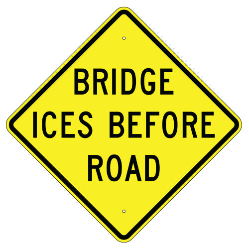 Bridge Ices Before Road Sign