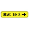 Dead End, with Right Arrow Sign