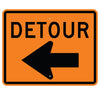 Detour with Left Arrow Sign