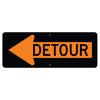 Detour inside Left Arrow Sign