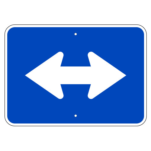 Double Arrow Auxiliary Sign, Blue