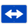 Double Arrow Auxiliary Sign, Blue