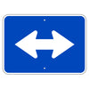 Double Arrow Auxiliary Sign, Blue