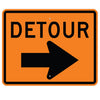 Detour with Right Arrow Sign