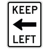 Keep Left with Arrow Sign