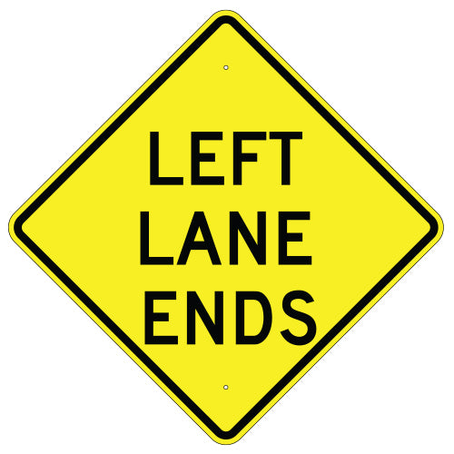 Left Lane Ends Sign