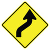Right Reverse Curve Arrow Sign
