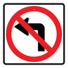 No Left Turn Symbol Sign
