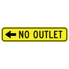 No Outlet, with Left Arrow Sign