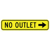 No Outlet, with Right Arrow Sign