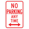 No Parking Any Time Sign, with Arrow