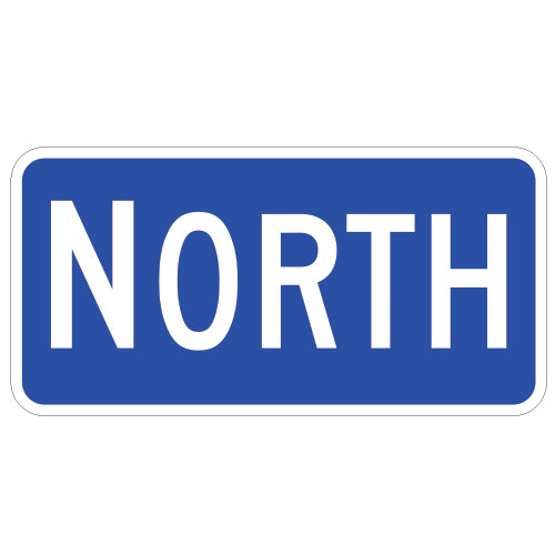 North Directional Auxiliary Sign, Blue