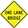 One Lane Bridge Sign