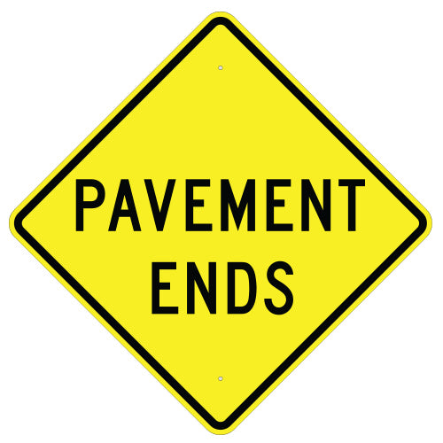 Pavement Ends Sign