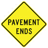 Pavement Ends Sign