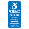 Handicapped Parking Permit Required Sign, with Arrow (Connecticut)