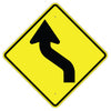 Left Reverse Curve Arrow Sign