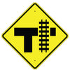 Railroad Crossing, T Sign