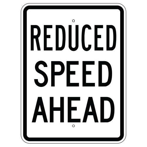 Reduced Speed Ahead Sign