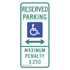 Reserved Parking, with Handicap Symbol & Arrow Sign (North Carolina)