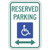 Reserved Parking, with Handicap Symbol & Double Arrow Sign