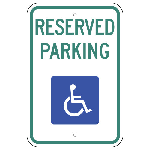 Reserved Parking, with Handicap Symbol Sign (Wyoming)