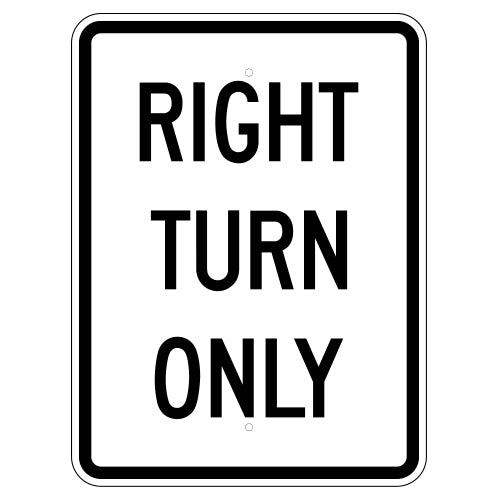 Right Turn Only Sign