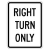 Right Turn Only Sign