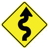 Right Winding Road Arrow Sign