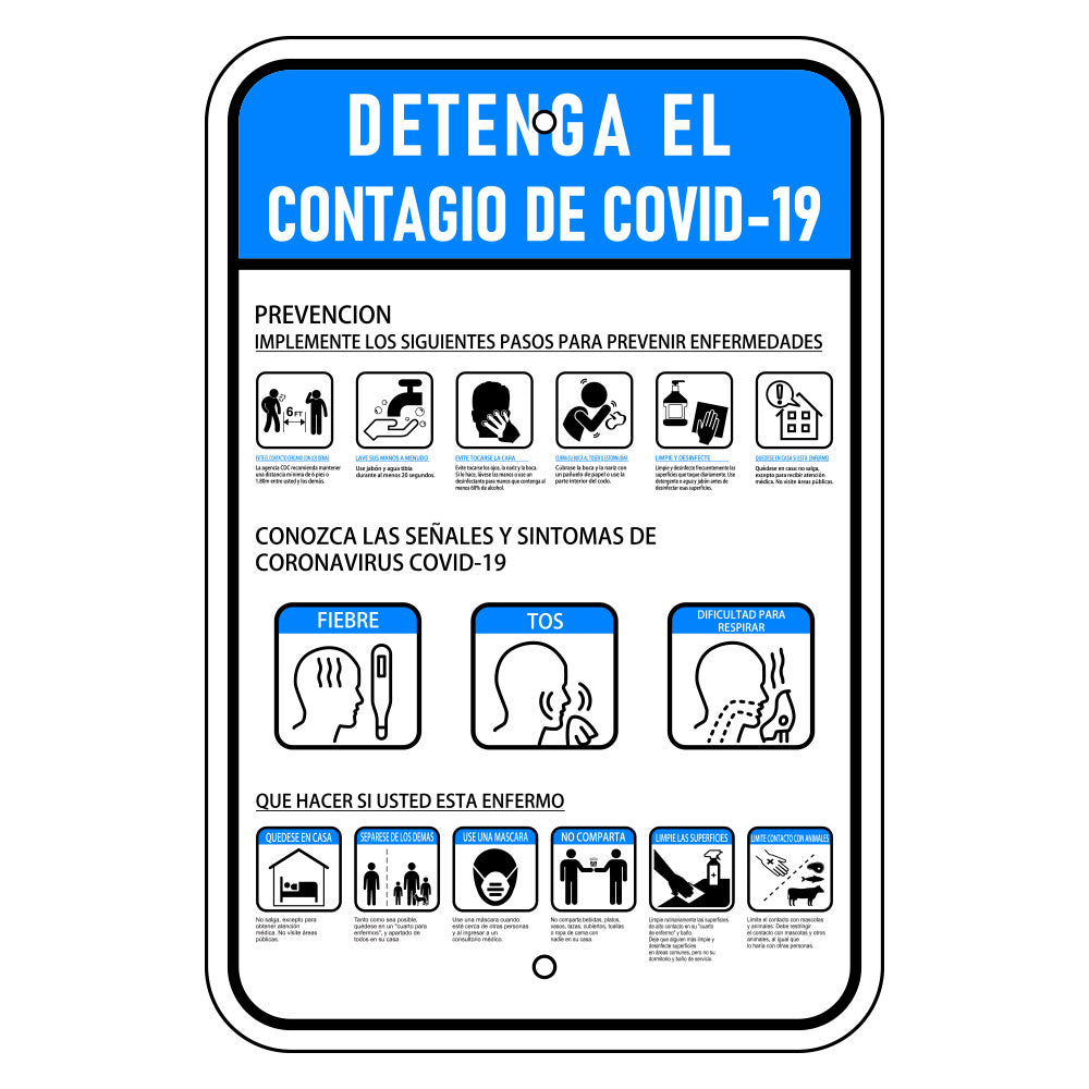 Slow the Spread of COVID-19 Sign - Spanish