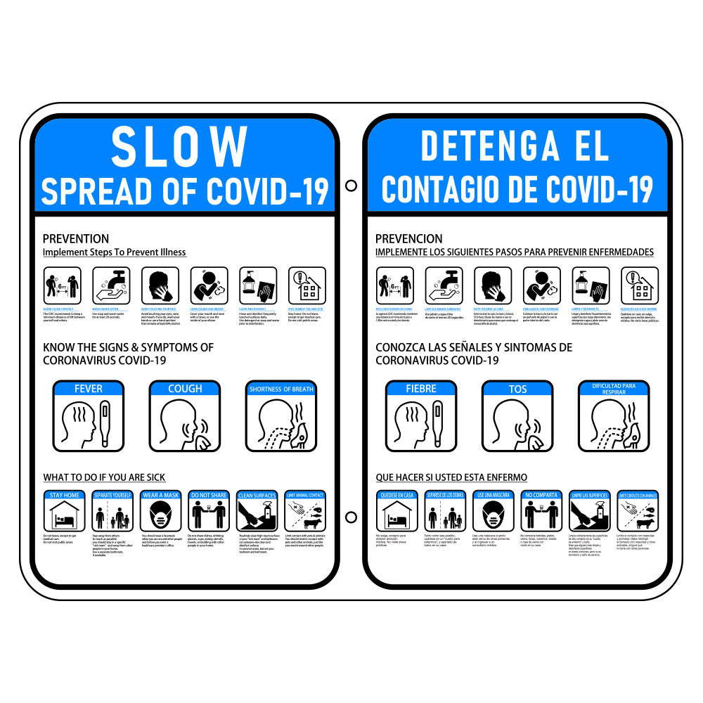 Slow the Spread of COVID-19 Sign - Bilingual