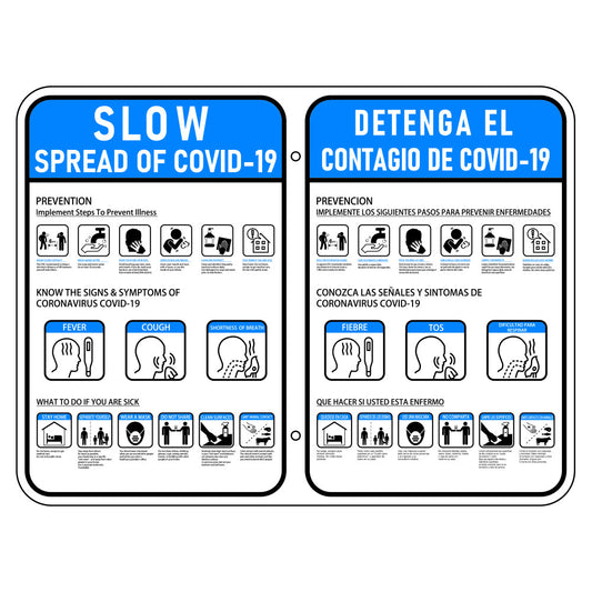 Slow the Spread of COVID-19 Sign - Bilingual