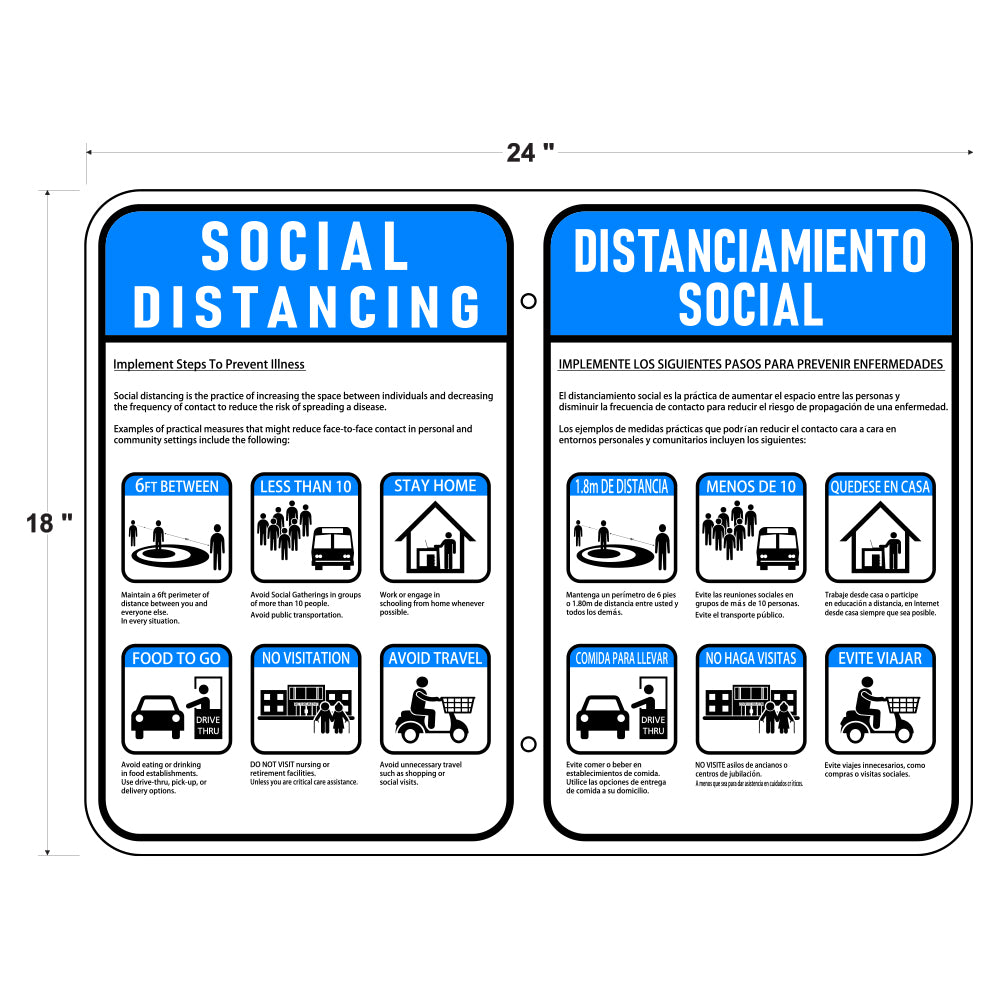 Social Distancing Sign - Bilingual