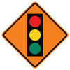 Signal Ahead Symbol Sign, Orange