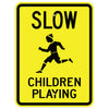 Slow Children Playing with Child Symbol Sign