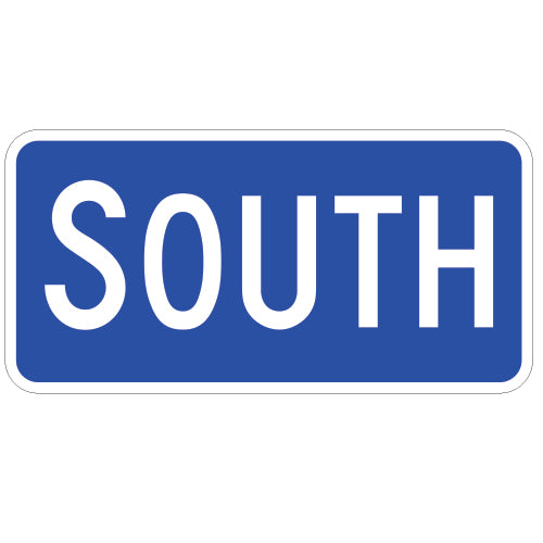 South Directional Auxiliary Sign, Blue