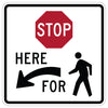 Stop Here for Pedestrians Symbol Sign, Left