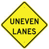 Uneven Lanes Sign