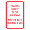 Violators Subject to Fine and Towing Sign (Pennsylvania)
