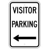 Visitor Parking Sign, with Left Arrow