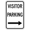 Visitor Parking Sign, with Right Arrow